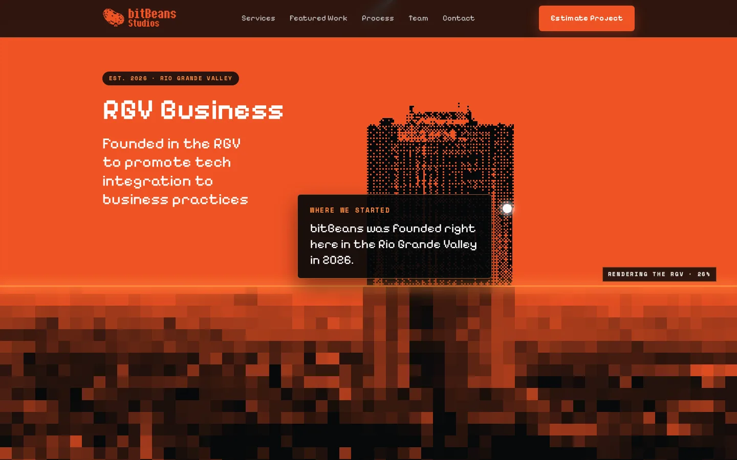 bitBeans Studios website, founded in the rgv section